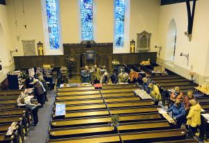 Looking down on the body of the kirk